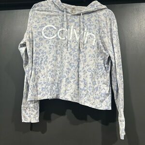 Calvin Klein Light Blue Patterned Hoodie
